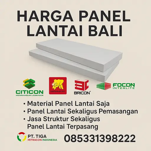 Harga Panel Lantai Bali 2025 – Citicon, GE, Bricon, Focon | Pasang & Material