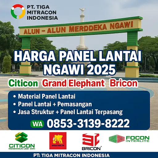 Harga Panel Lantai Ngawi 2025 – Citicon, Grand Elephant, Bricon, Focon | Pasang & Paket Struktur