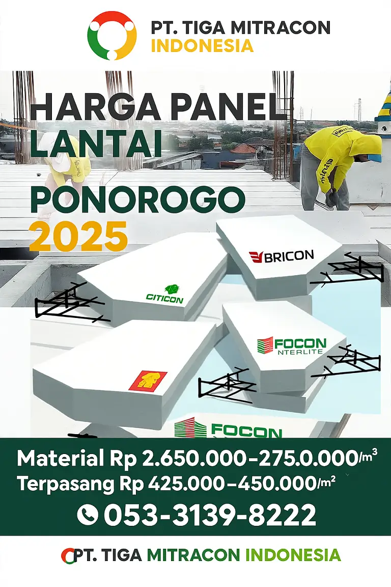 Harga Panel Lantai Ponorogo 2025 – Citicon, GE, Bricon, Focon | Material & Terpasang Murah
