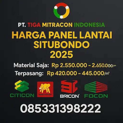 Harga Panel Lantai Situbondo 2025 – Citicon, GE, Bricon & Focon | Termurah & Terpasang