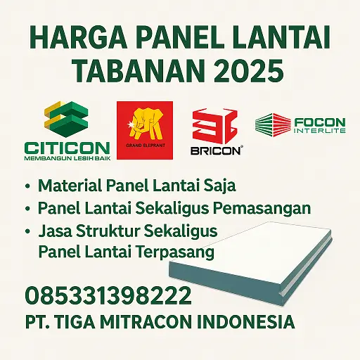 Harga Panel Lantai Tabanan 2025 – Citicon, GE, Bricon, Focon
