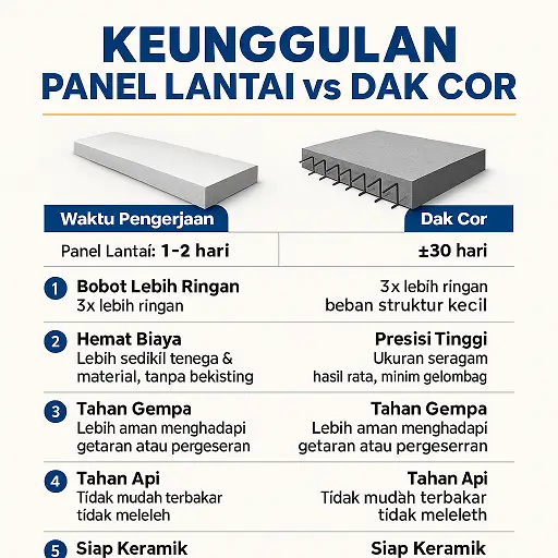 Keunggulan Panel Lantai Dibanding Cor Manual