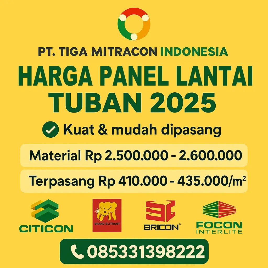 Harga Panel Lantai Tuban 2025 – Citicon, GE, Bricon, Focon