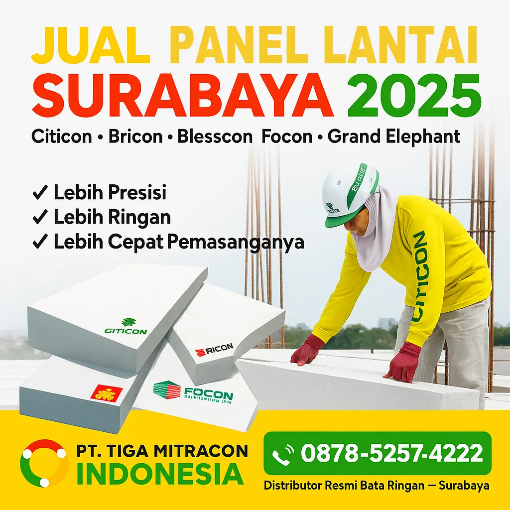 Jual Panel Lantai Surabaya 2025 | Harga Termurah, Resmi, Bergaransi – Citicon, Grand Elephant, Bricon, Focon