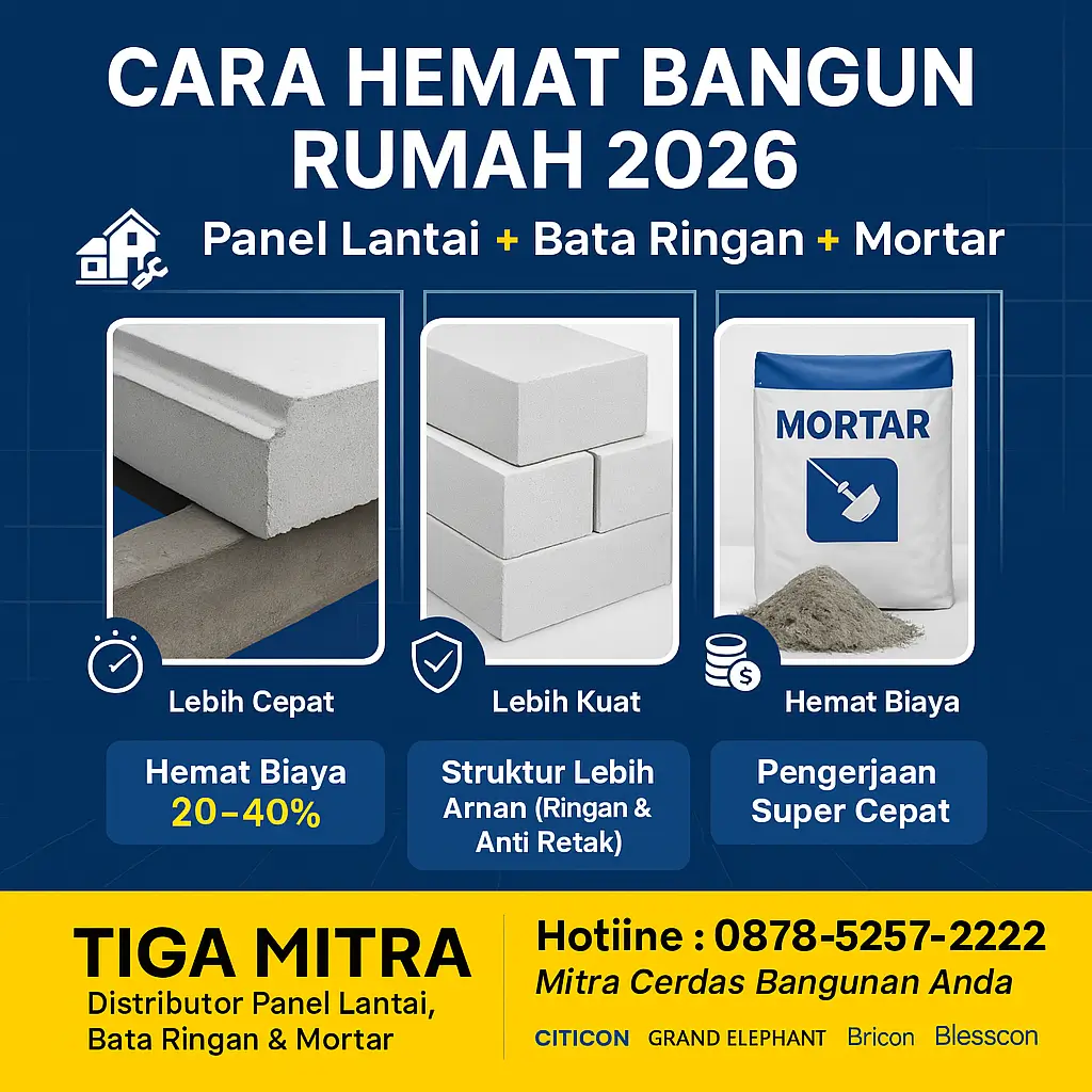 Cara Hemat Bangun Rumah 2026: Panel Lantai, Bata Ringan, Mortar
