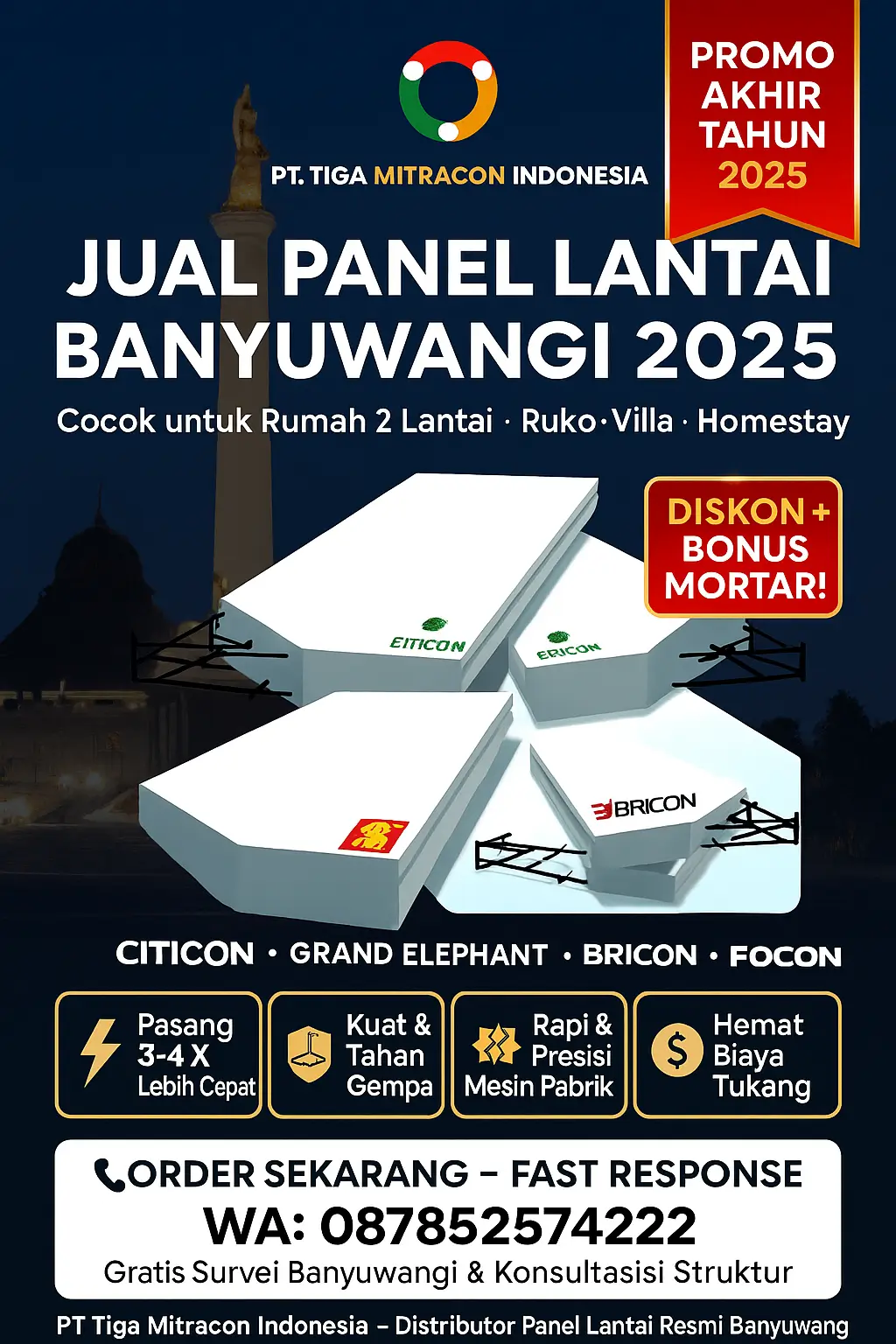 Jual Panel Lantai Banyuwangi 2025 – Harga Promo Akhir Tahun Termurah