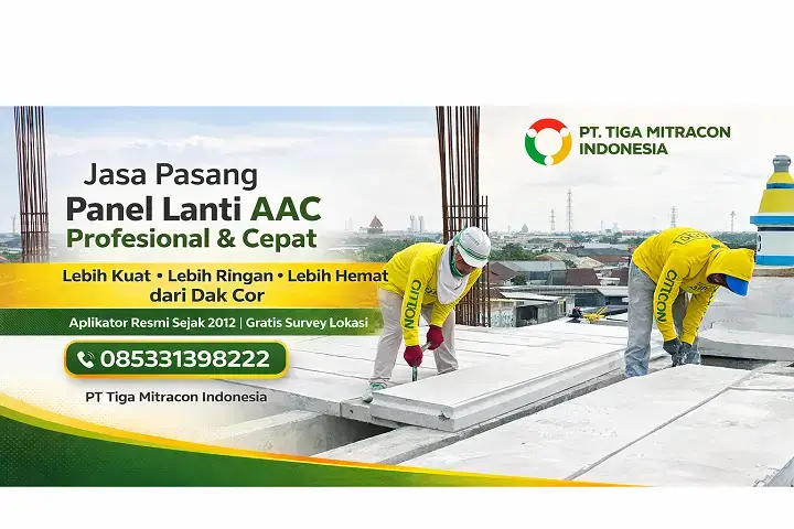 jasa pasang panel lantai aac surabaya aplikator profesional tiga mitracon indonesia pemasangan panel lantai citicon cepat dan rapi
